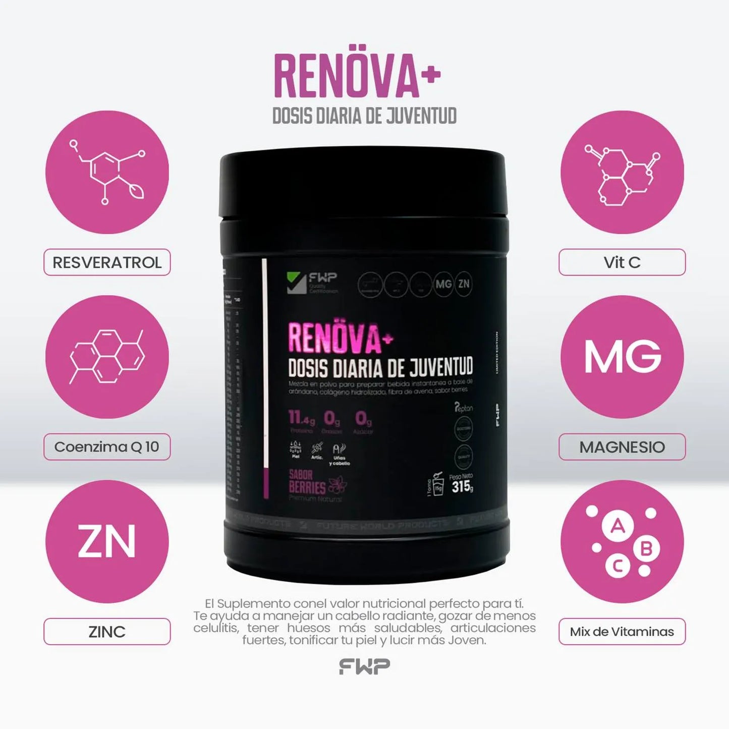 RENÖVA+ | Colágeno con Biopéptidos Activos